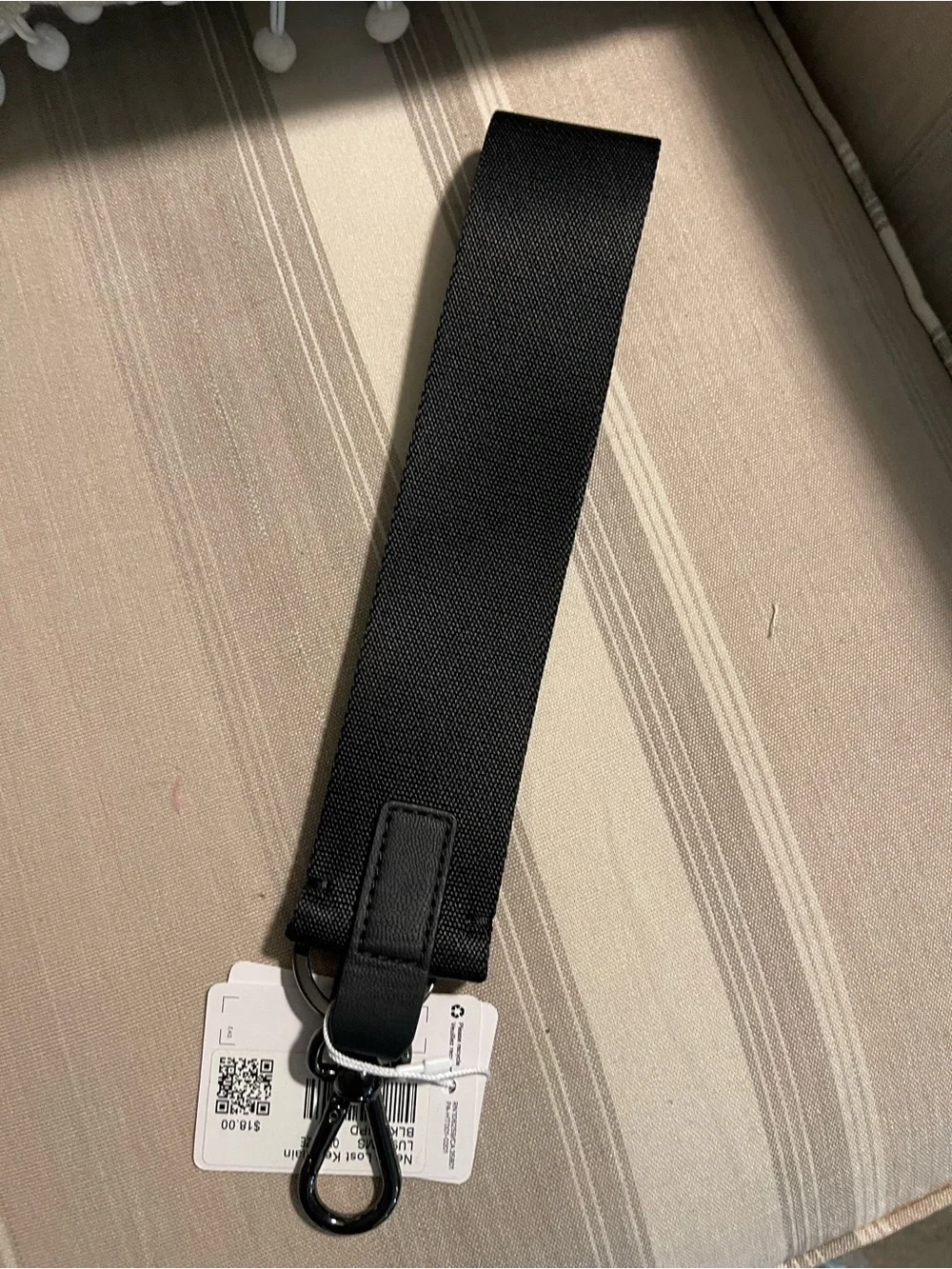 lululemon athletica Black Branded Key & Card Holder Strap